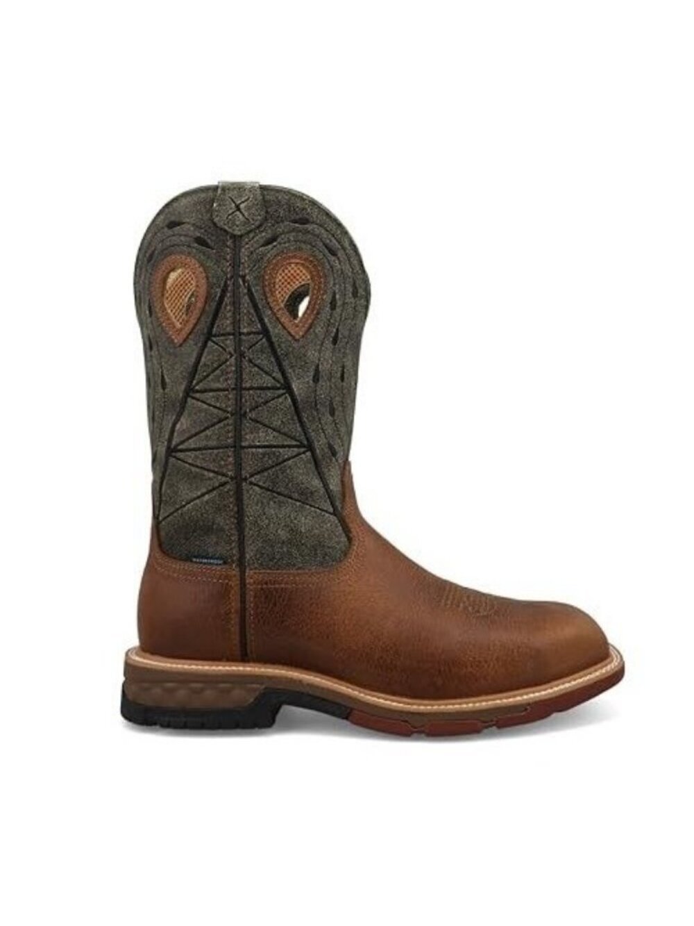 Twisted X Men's 12" Nano Composite Toe Waterproof Work Boot Lion & Dark Olive MX